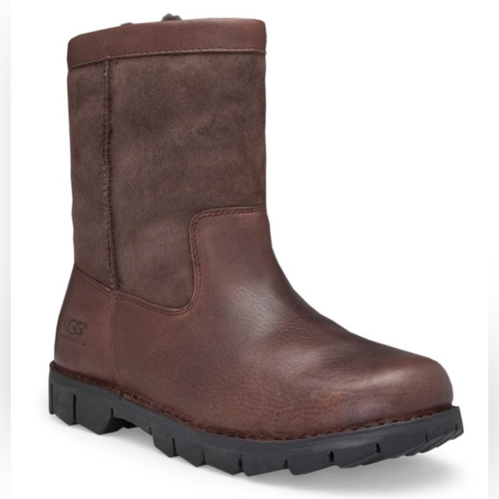 UGG Men's Brown Leather & Suede Mid-Calf Boot